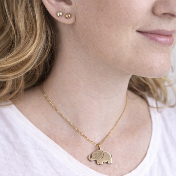 Wildflowers Jewelry - Wildflowers Gold Stud Earrings and elephant necklace